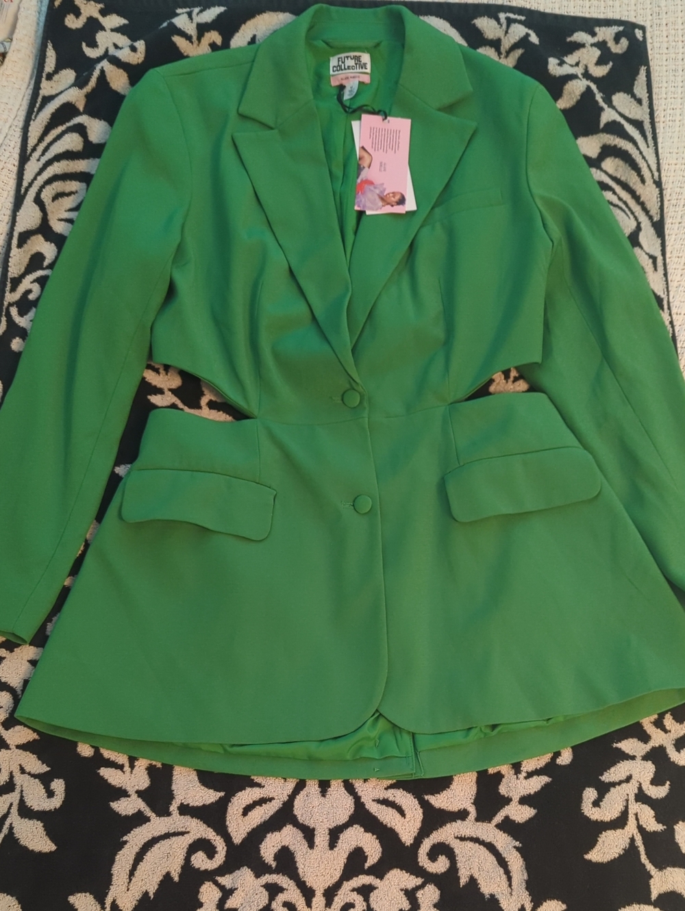 Future Collective Green Waist Cutout Blazer Dress Jacket Dress- M 2000's Y2k🌡️